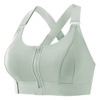 Front Closure High-Impact Imported Zipper Sports Bra