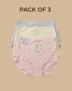 Pack of 3-High Waist Soft Stretch Imported Panties