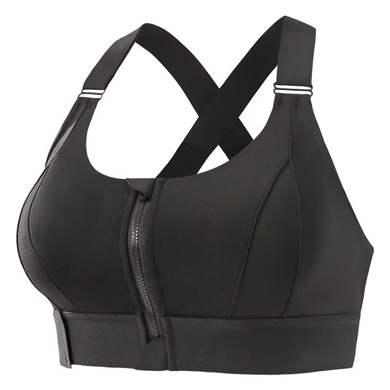 Front Closure High-Impact Imported Zipper Sports Bra