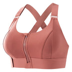 Front Closure High-Impact Imported Zipper Sports Bra