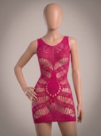 Pink Imported Hollow Out Mesh Body Stocking - Free Size