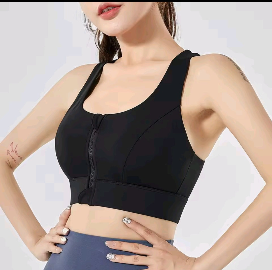 Front Zipper Impact Sports Bra